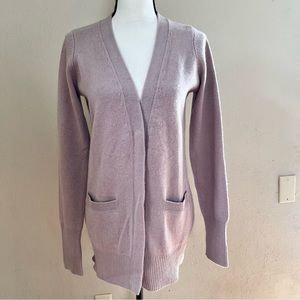 Zara dusty pink silk cashmere long cardigan